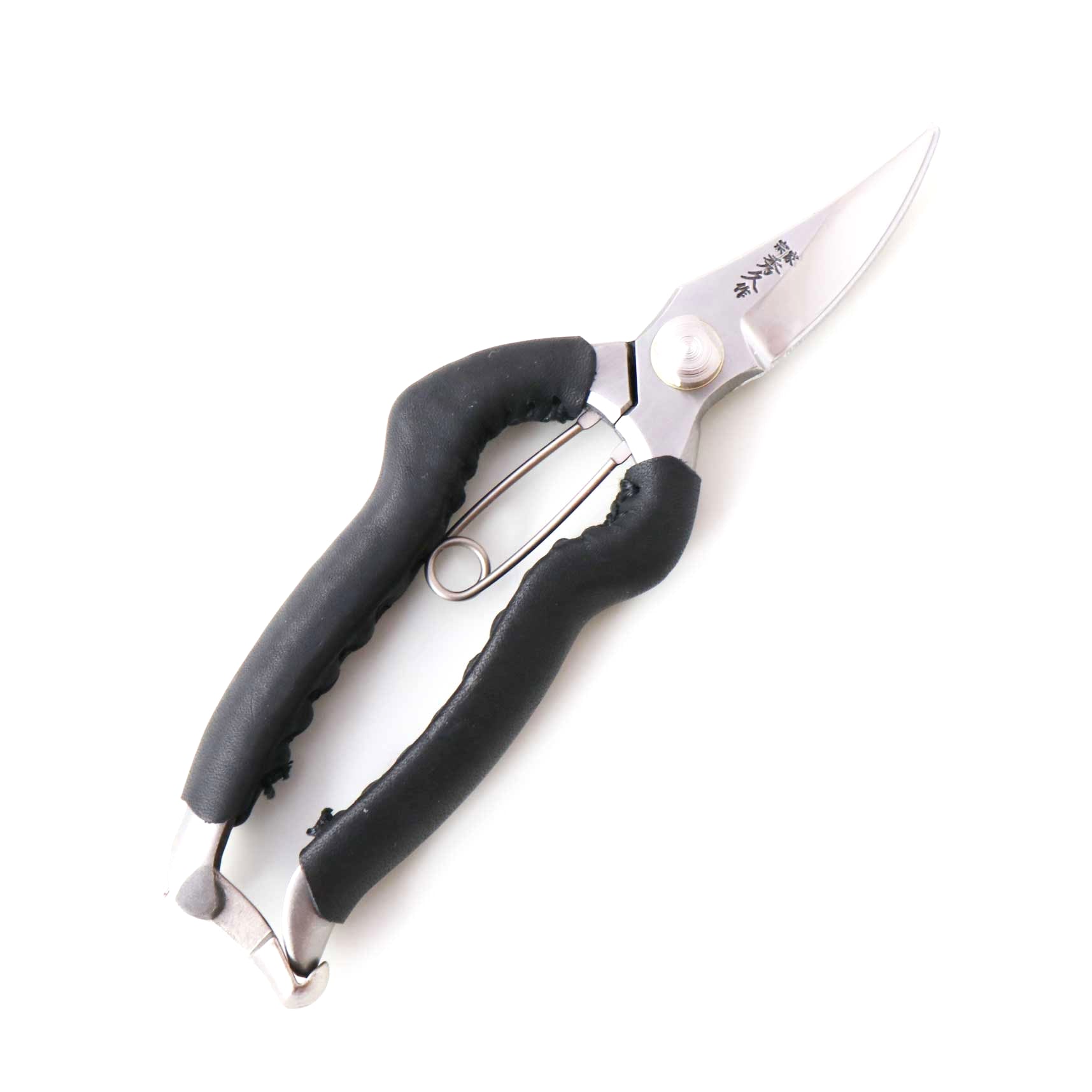 T526B Forged Multi Purpose Pruning Shears/Secateur, Stainless Steel Asymmetrical Ergonomic Grip w/ Black Leather Cover