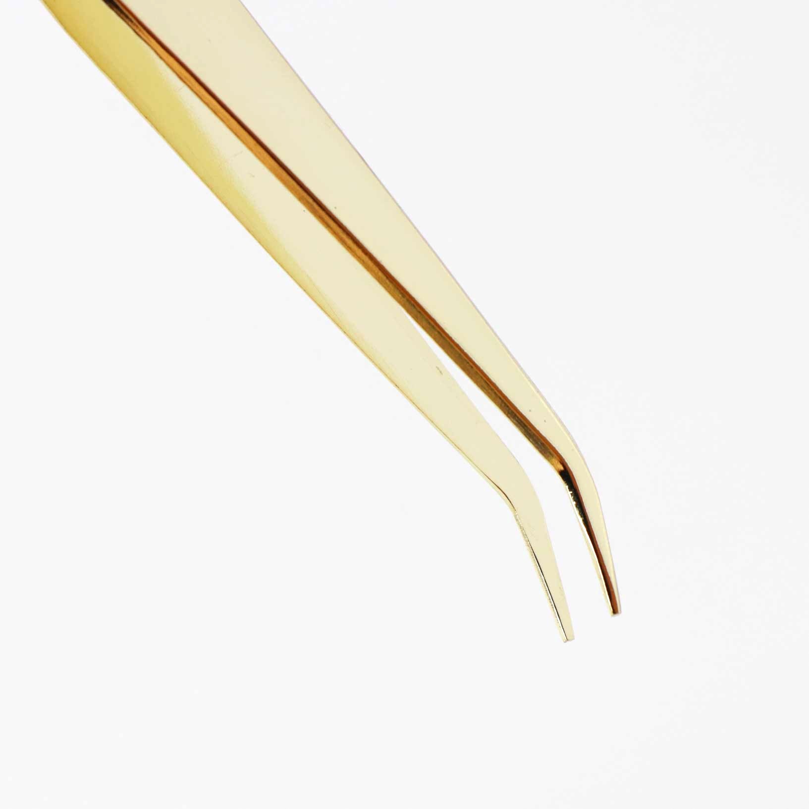 GP2 Tweezers Gold Color Curved Tip