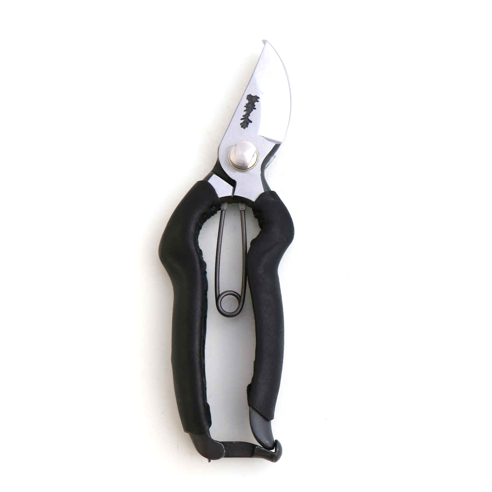 T25B Hand-Forged High-Carbon Steel Pruning Shears/Secateurs with Asymmetrical Ergonomic Grip and Black Leather Wrap, Size M