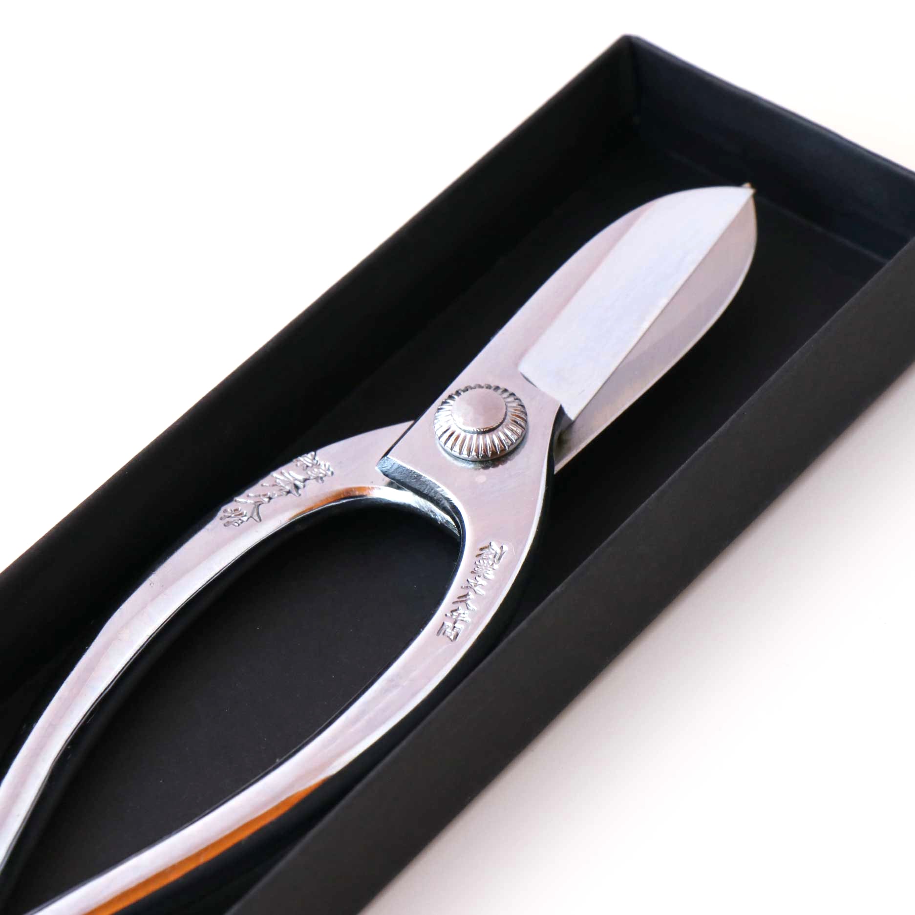 T8CR Traditional Japanese Ikebana Floral Shears, Chrome Warabi-te Grip Forged High Carbon Steel 50mm Blade