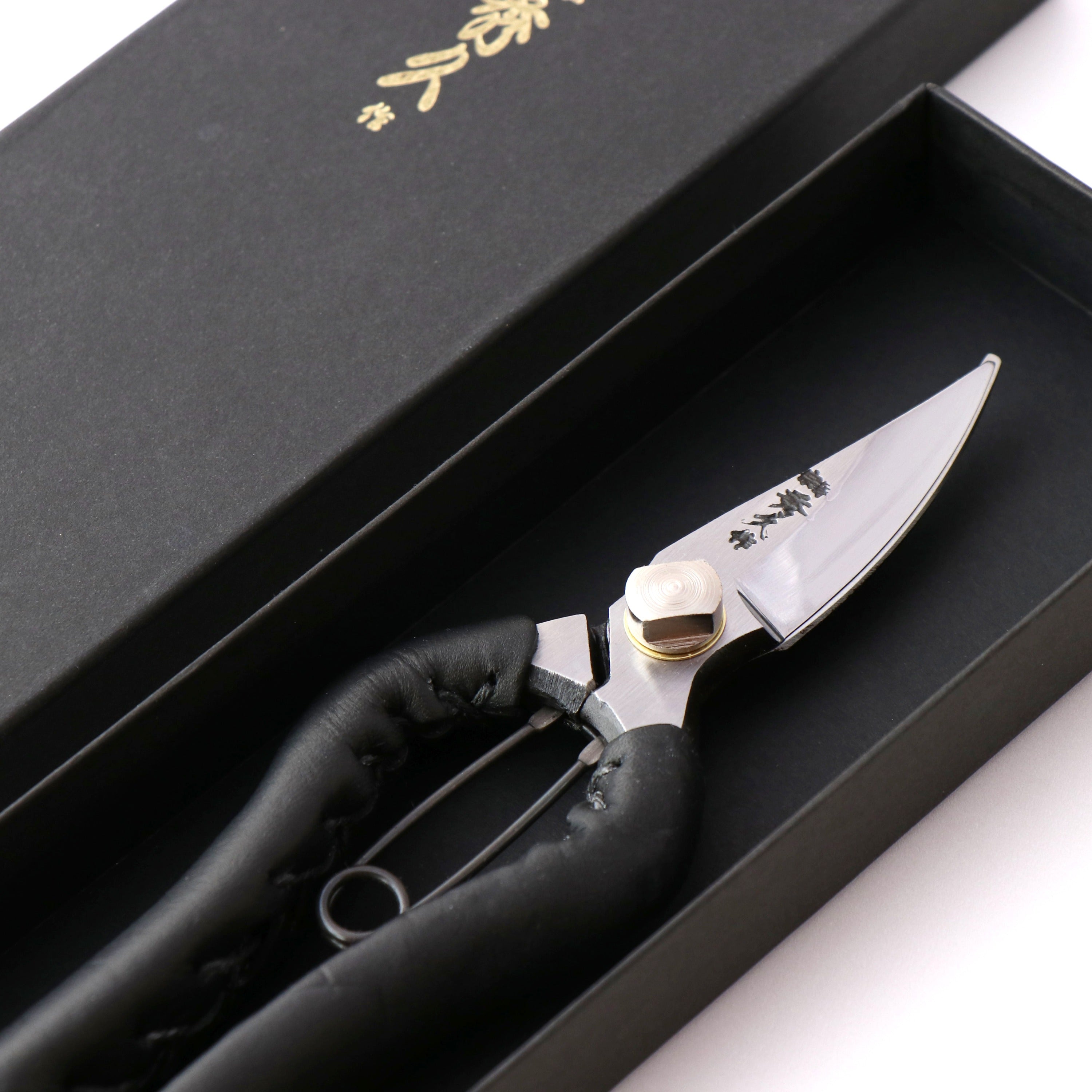 T19B Hand-Forged Multi-Purpose Pruning Shears/Secateurs with Symmetrical Grip and Black Leather Wrap