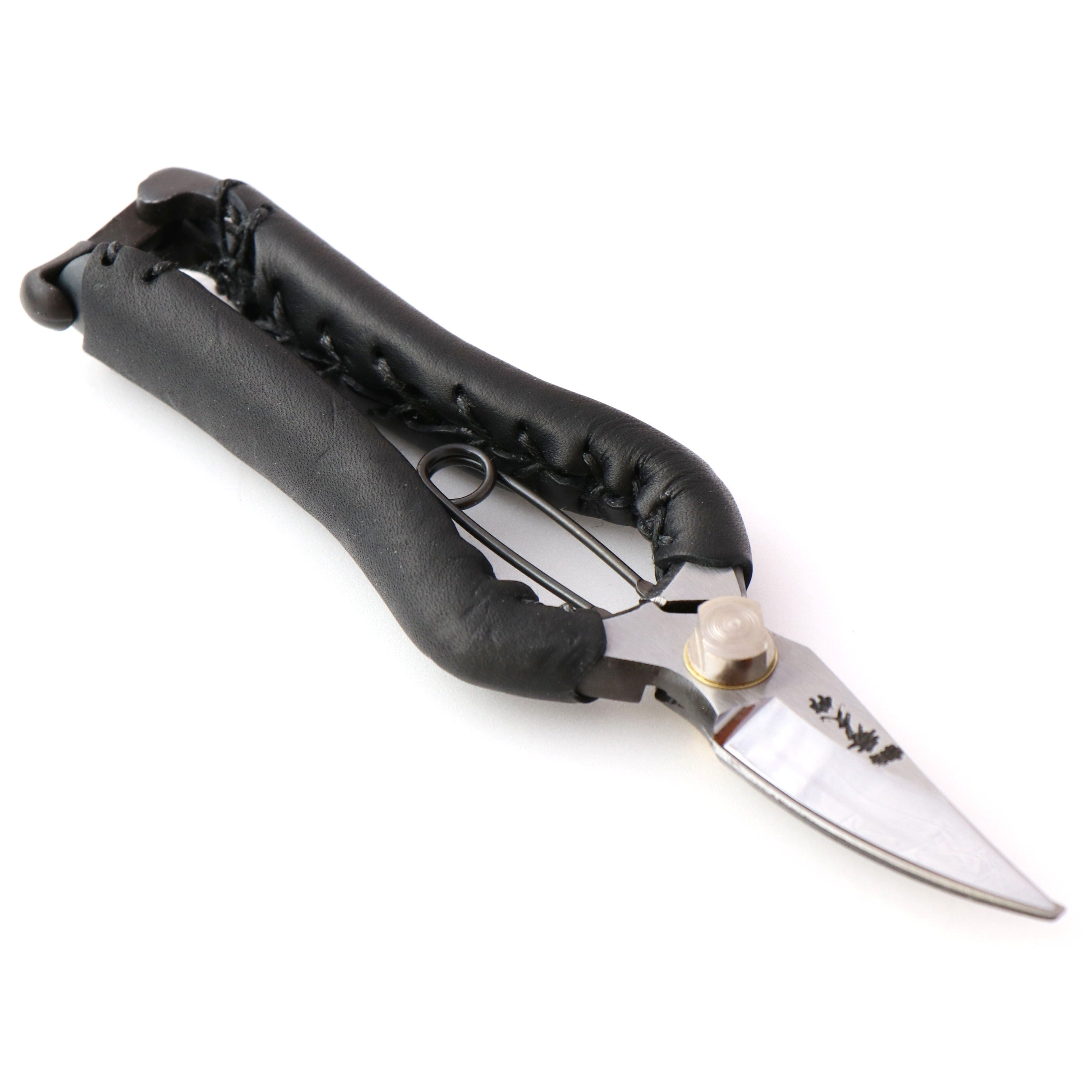 T19B Hand-Forged Multi-Purpose Pruning Shears/Secateurs with Symmetrical Grip and Black Leather Wrap
