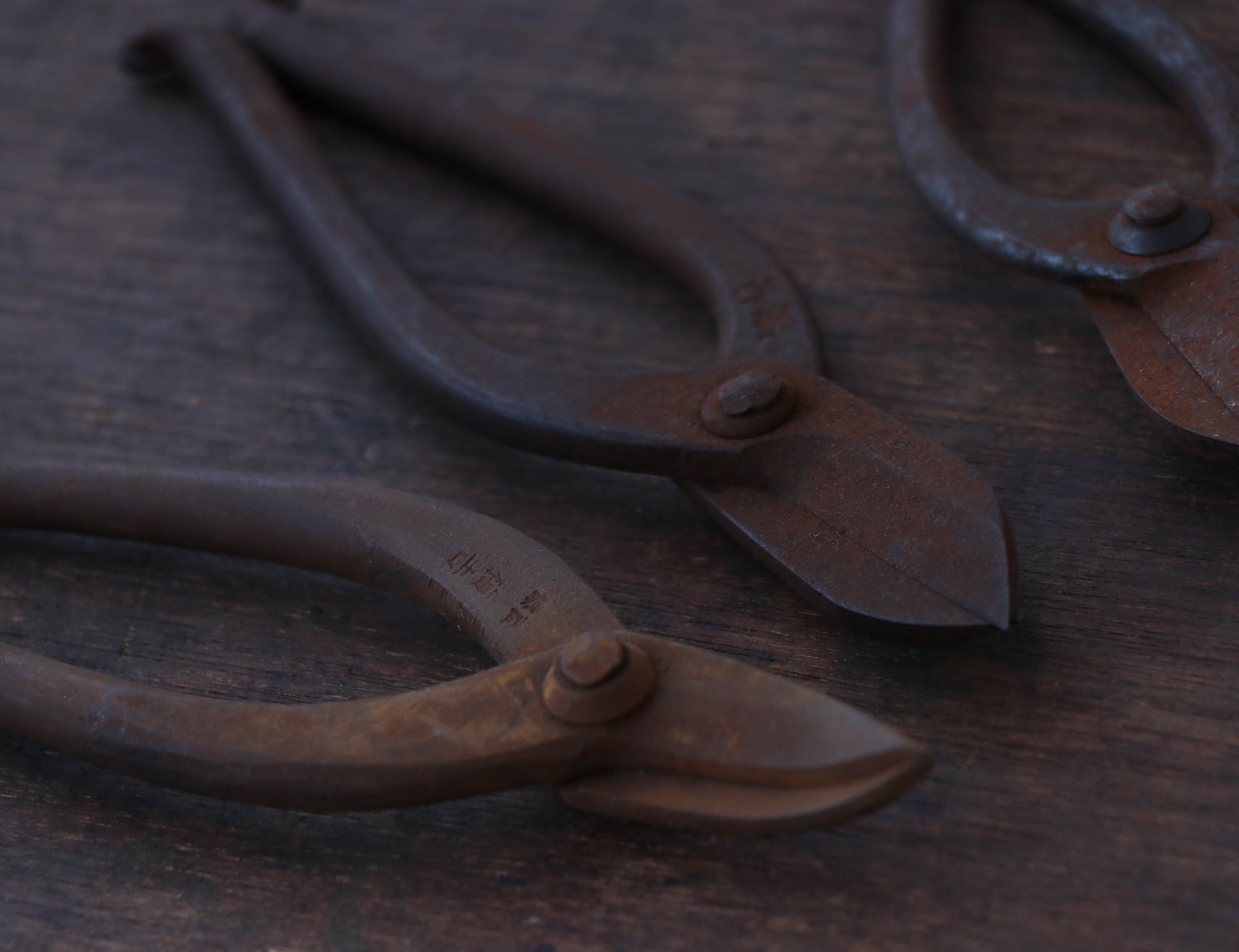 Antique blacksmith tongs, essential tools for early Toyama Hamono craftsmanship.