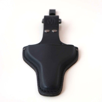 R6B Black Leather Holster/Pouch for Loop Handle Traditional Japanese Scissors w/ Belt Clip