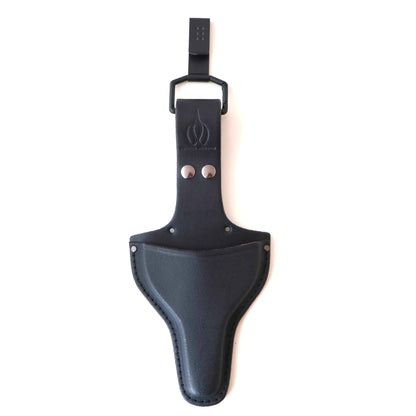 R6B Black Leather Holster/Pouch for Loop Handle Traditional Japanese Scissors w/ Belt Clip