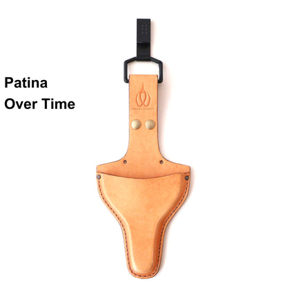 R6N Leather Holster/Pouch for Loop Handle Traditional Japanese Scissors w/ Belt Clip