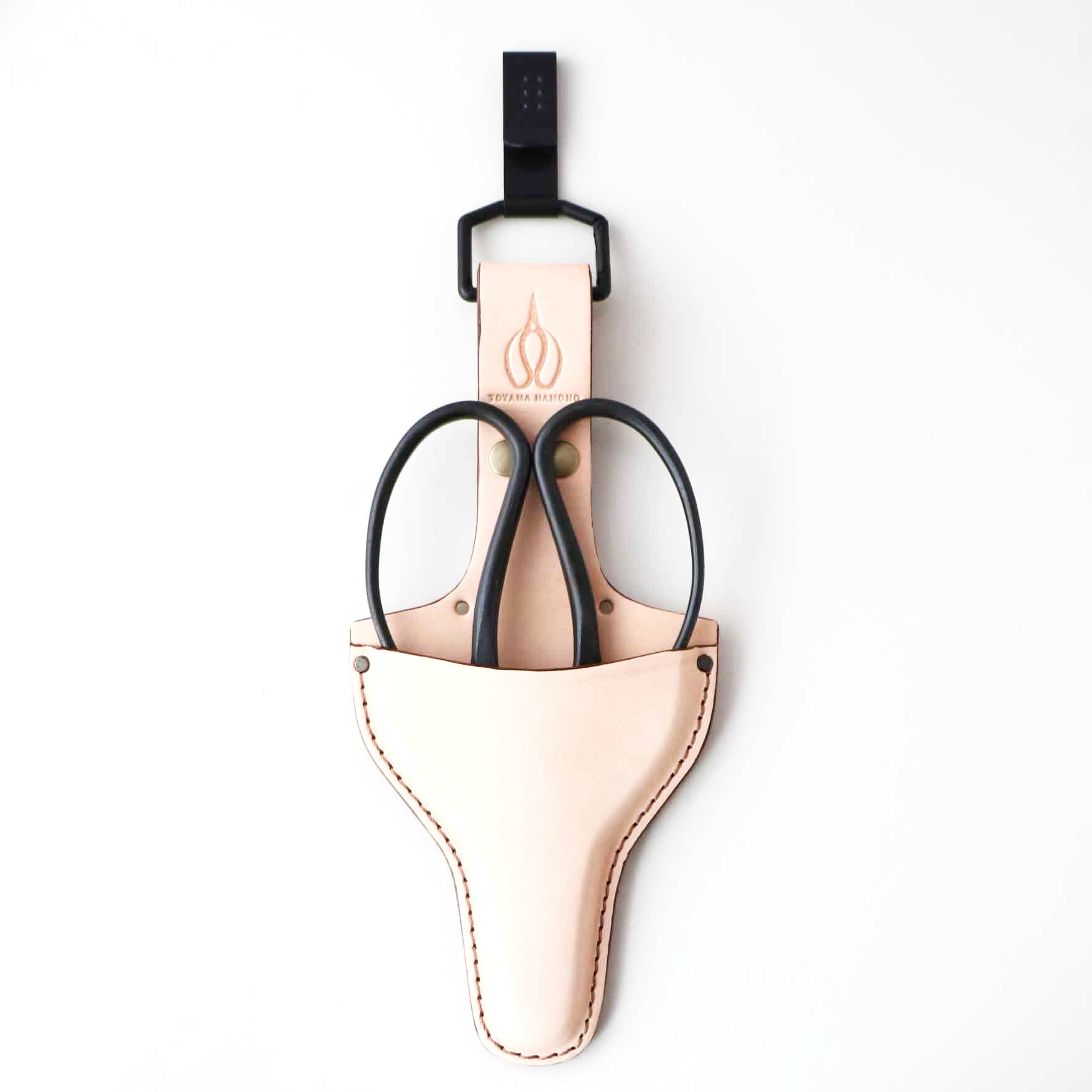 R6N Leather Holster/Pouch for Loop Handle Traditional Japanese Scissors w/ Belt Clip