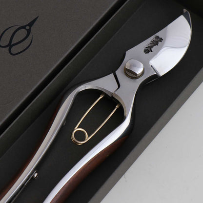 T106 Hand Forged Pruning Shears/Secateurs, High Carbon Steel Bubinga Wood Grip