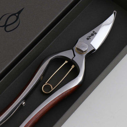 T107 Hand Forged Multi-Purpose Pruning Shears/Secateurs, High Carbon Steel Bubinga Wood Grip