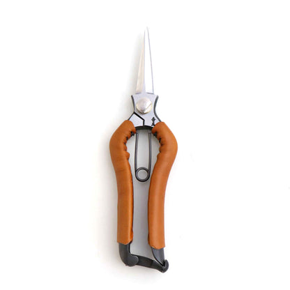 T17C Hand Forged Snips, High Carbon Steel Symmetrical Grip Leather Cover Camel