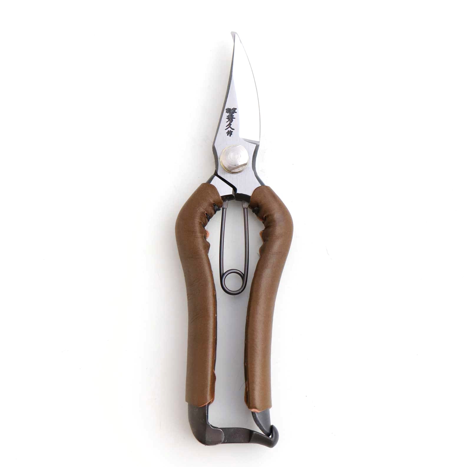 T19O Hand-Forged Multi-Purpose Pruning Shears/Secateurs with Symmetrical Grip and Olive Leather Wrap