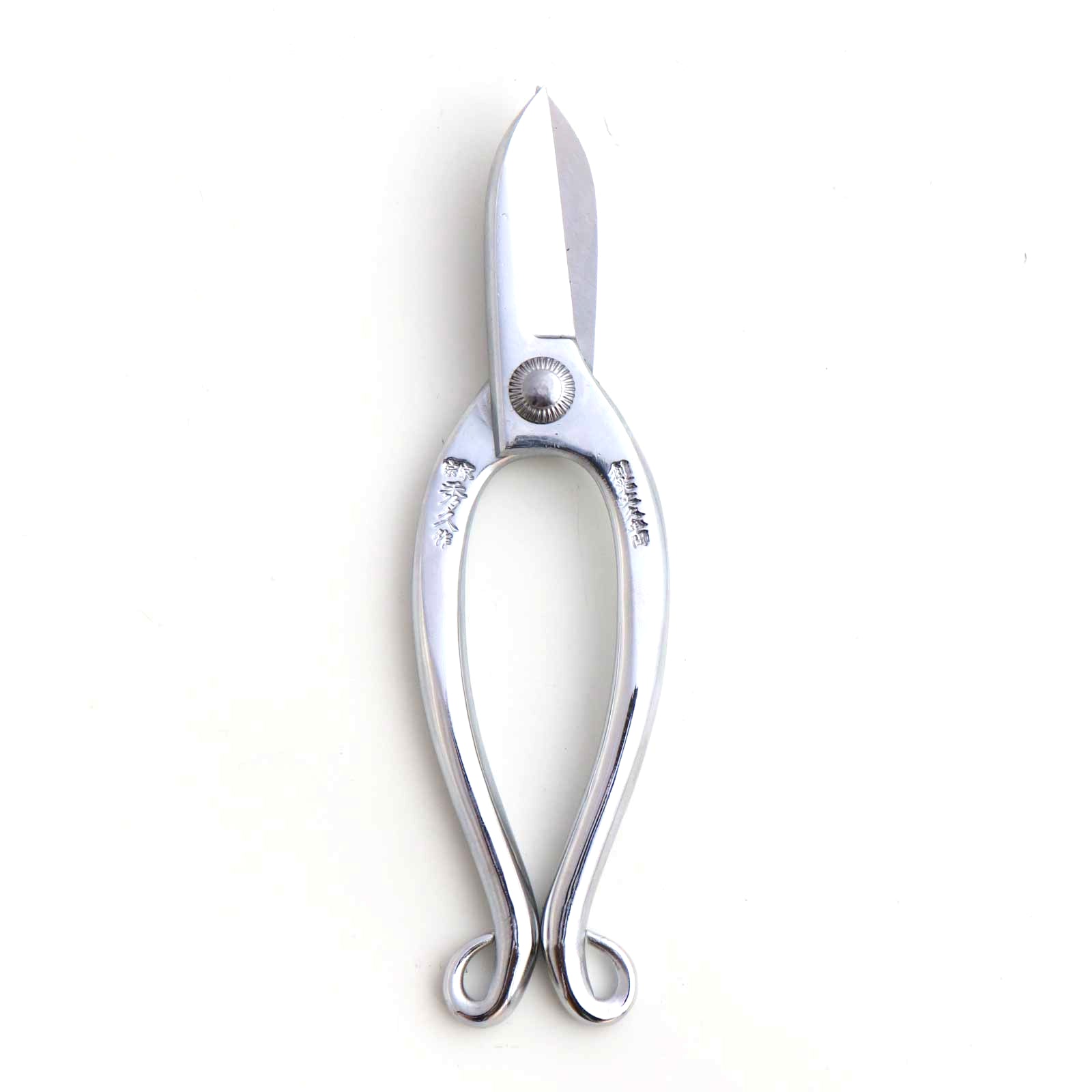 T8CR Traditional Japanese Ikebana Floral Shears, Chrome Warabi-te Grip Forged High Carbon Steel 50mm Blade